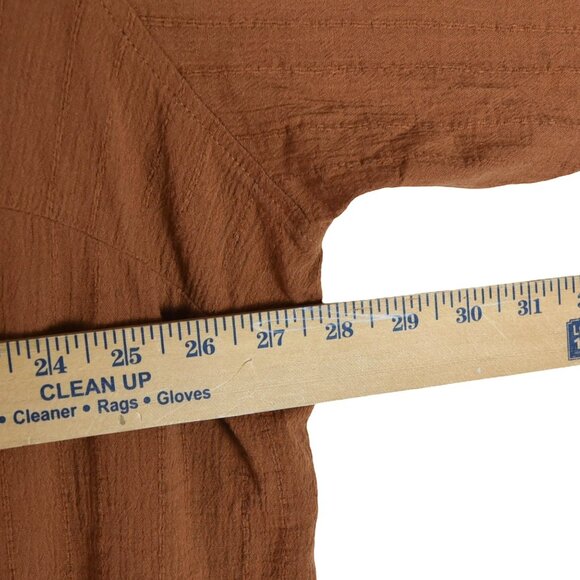 Ava & Viv Oversized Button Down Shirt 3X Utility Earthy Minimalist Burnt Clay - Picture 8 of 8